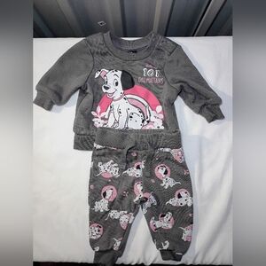 Disney Gray and Pink Baby Outfit